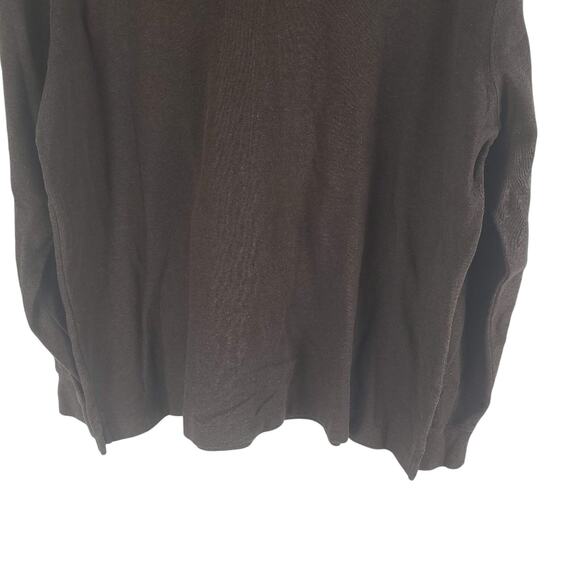 Lands End Long Sleeve Polo Shirt Brown 1/4 Button Size XXL - Picture 3 of 4
